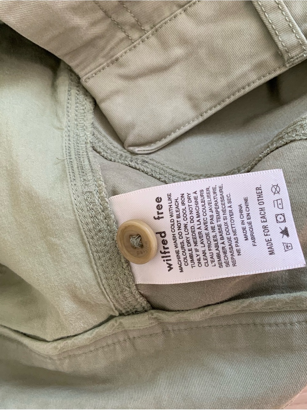 Wilfred Free Day Off Khaki High Waisted Pleated Barrel Cuff Ankle Pants - Picture 4 of 7
